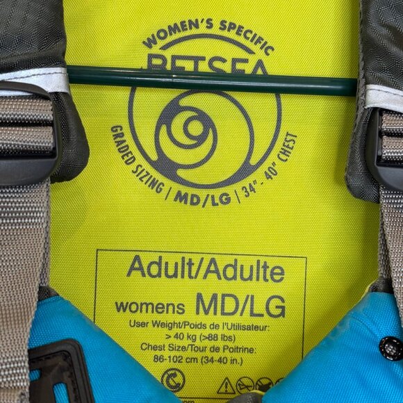 Stohlquist Betsea Women-Specific PFD/Lifejacket, Size M-L, in Aqua, Excellent! - Picture 4 of 4
